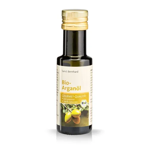 Bio-Arganöl kalt gepresst - 100 ml - Speiseöl, reich an ungesättigten Fettsäuren zur Unterstützung des Cholesterinspiegels und ideal für Salate und Hautpflege.