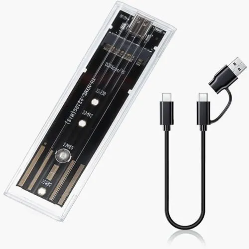 NVME Gehäuse, M.2 SSD Gehäuse, Nvme ssd Adapter, USB 3.2 Adapter Gen 2 (10Gbps) Externes SSD m2 Adapter Gehäuse für NVMe PCIe M-Key (2230/2242/2260/2280) Unterstützt UASP Trim , Plug & Play