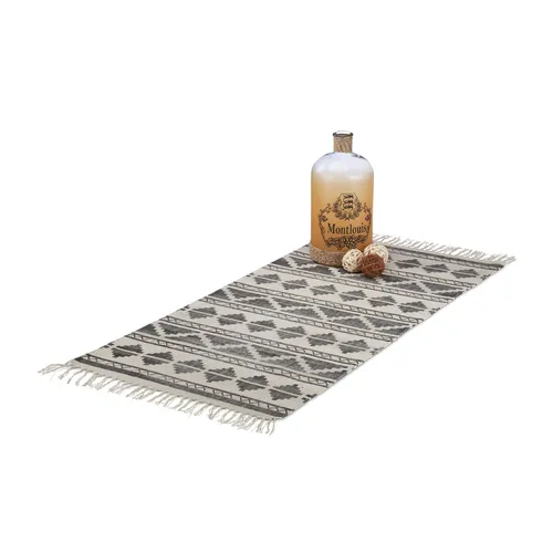 Teppichläufer Muster Flur Teppich Dielenläufer Fußmatte Kurzflor Baumwolle 60x90