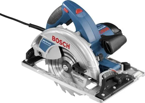 Bosch Handkreissäge GKS 65 GCE Professional - 1800 W, Schnittleistung bis 65 mm, mit Koffer und neigbarer Fußplatte bis 45 Grad