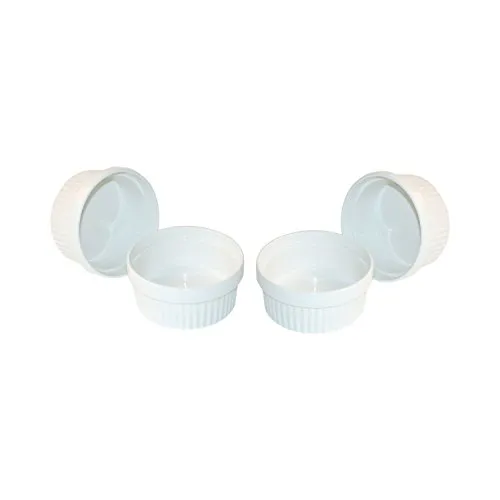 ToCi 6 x Soufflé Förmchen Ø 11 cm - Creme Brulee Schälchen | Ofenfeste Keramik Förmchen je 260 ml | Dessertschale Pastetenförmchen für Ragout Fin Schoko-Souffle