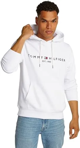 Tommy Hilfiger Herren Hoodie mit Kapuze - Ikonisches Design in Weiß, XXL - Kapuzenpullover für Herren, ikonisches Tommy Hilfiger Design in lässigem Stil, aus hochwertigem Material für optimalen Tragekomfort, ideal für Sport und Alltag.