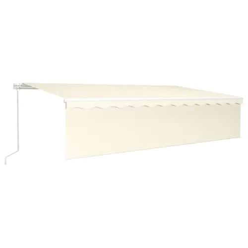 vidaXL Manuelle Einziehbare Markise mit Rollo & LED 6x3 m Creme