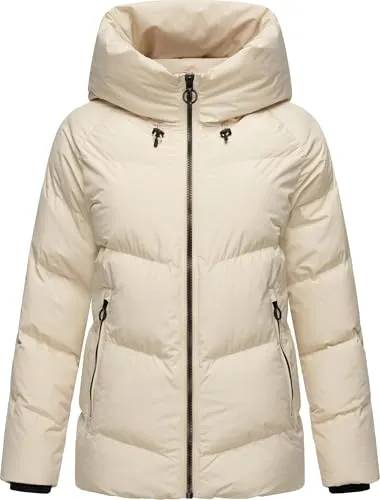 Ragwear Damen Winterjacke Cessi YOUMODO Ecru 3XL - Funktionsjacke aus robustem, wasserdichtem Material mit 11.000 mm Wassersäule, ideal für kaltes Wetter. Bequeme Passform und praktische Fleece-Taschen machen sie zum perfekten Begleiter für Alltag und Freizeit.