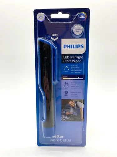 Philips LED Penlight Professional Inspektionslampe - Arbeitsleuchten mit 7 hellen LEDs, kabellos und robust nach IP54, ideal für präzise Inspektionen in Werkstätten und bei Reparaturen.