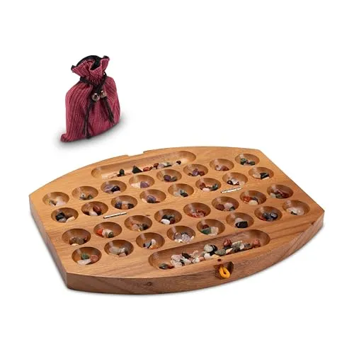 Logoplay Holzspiele Bao – Strategisches Edelsteinspiel im handlichen Reiseformat