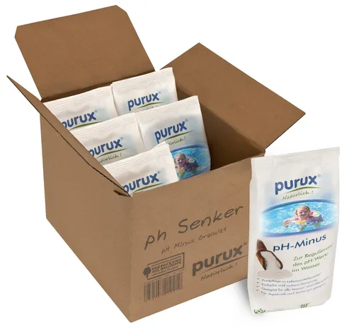 purux Poolpflege pH Senker 6x 1 kg GRANULAT, pH minus E514 Lebensmittelqualität, 6x 1 kg pH Senker Granulat