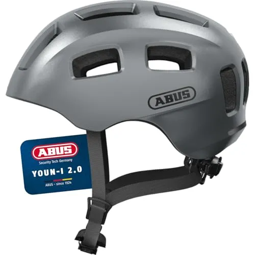 ABUS Fahrradhelm Youn-I 2.0 - Silber, Größe M - mit LED Licht für optimale Sichtbarkeit - Der ABUS Youn-I 2.0 ist der ideale Fahrradhelm für Kinder und Erwachsene. Mit modernem Design, optimaler Passform und effektiver Belüftung ist er perfekt für alle Radfahrer. Zusätzliche Sicherheit bietet das integrierte LED Rücklicht.