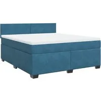 Boxspringbett mit Matratze Blau 180x200 cm Samt von vidaXL