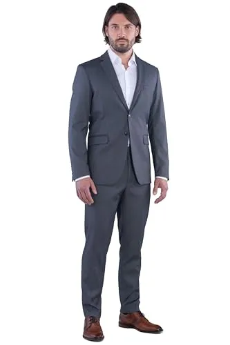 SANDER STELLAN Herren Anzug Business Anzug Slim-Fit 2-teilig Sakko & Anzughose 48