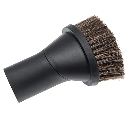 vhbw Saugpinsel für Staubsauger mit 35/32mm Anschluss - Rundbürste + Adapter, mit Rosshaarborsten