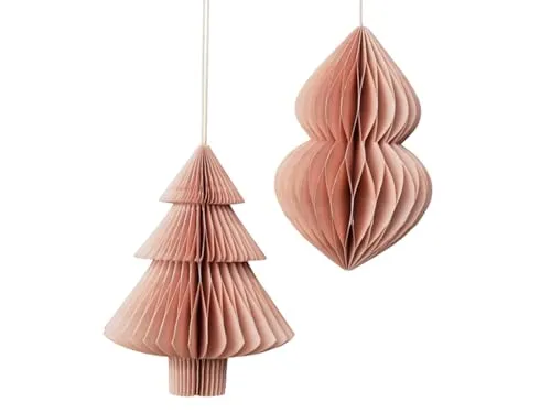 Broste Copenhagen 70090512 Christmas Mix Papierhänger Dusty pink Set2