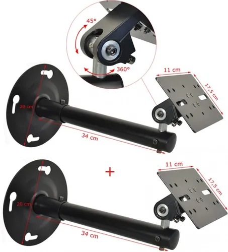 Steinbach 2 Lautsprecher-Halterungen mit Montagerohr für Wandmontage (Paar)