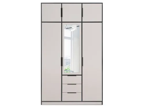 Beautysofa Kleiderschrank LIVO mit Spiegel – Eleganter Design-Schrank für Schlafzimmer oder Flur - Kleiderschrank LIVO, Breite: 149 cm, Höhe: 200 cm, mit stilvollem Spiegel. Wählen Sie aus verschiedenen Farbvarianten für einen modernen Look und optimalen Stauraum. Ideal für individuelle Gestaltung.