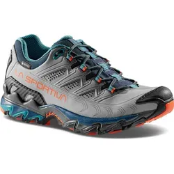 La Sportiva Ultra Raptor II Leather Woman GTX Grey/Cherry Tomato - Wanderschuh für Damen mit atmungsaktiver GORE-TEX Membran und robustem Nubuk-Leder, ideal für Offroad-Terrain und lange Wanderungen.