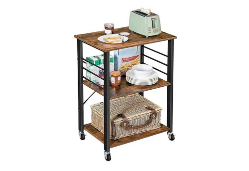 relaxdays Küchenwagen 3 Ebene, Industrial-Schwarz