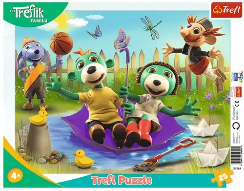 Puzzle ramkowe 25 elementów. Rodzina Treflików. Pomysłowe Trefliki 5900511313642