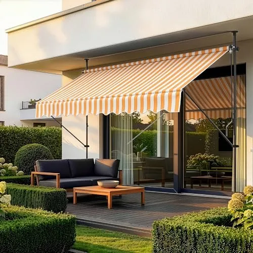 pro.tec Klemmmarkise Stem 300x120 cm in gelb von Protec