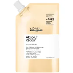 L'Oréal Professionnel Paris Serie Expert Absolut Repair Shampoo Refill 1 Liter - Professionelles Shampoo für strapaziertes Haar, mit hochwertigem Quinoa und Protein. Es hilft, das Haar zu restrukturieren und verleiht Geschmeidigkeit und Glanz.