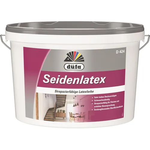 Düfa Seidenlatex 2,5 l Wandfarbe Seidematt - Innen- & Außenfarben, hochwertige Latexfarbe in elegantem Weiß für ein langlebiges, seidenmattes Finish – ideal für jeden Raum.