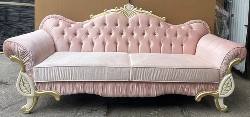 Casa Padrino Luxus Barock Sofa Rosa / Creme / Gold in gold von Casa Padrino