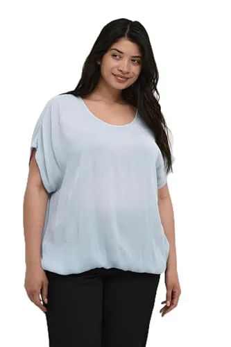 KAFFE CURVE Damen Bluse Kurzarm KCami Kaffe Damen Bluse Große Größen Damen Basic Casual Shirt Kurzarm Lassig Rundhals Kurzarm