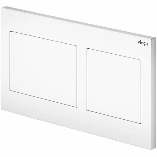 Viega WC-Betätigungsplatte für Prevista Visign for Style 21, Modell 8611.1 - Sanitärinstallation, elegante weiße Kunststoffplatte mit einfachem Montagezubehör für eine moderne Badezimmergestaltung.