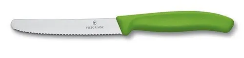 Victorinox Allzweckmesser mit Wellenschliff Swiss Classic - Praktisches Tomatenmesser mit 11 cm Wellenschliff-Klinge, ergonomischem Polypropylengriff und spülmaschinenfest. Ideal zum Zerkleinern von Obst, Gemüse und Wurst – ein unverzichtbarer Küchenhelfer!