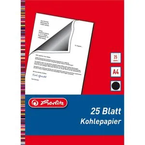 Herlitz 10303725 A4 Kohlepapier 25 Blatt schwarz