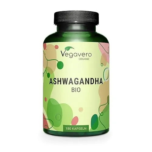 Ashwagandha Bio | Hochdosiert: 2.010mg pro Tag | Original Schlafbeere aus Indien | Withanolide | 180 Kapseln | Laborgeprüft | Vegan - Ohne Zusatzstoffe | Deutsche Produktion Vegavero