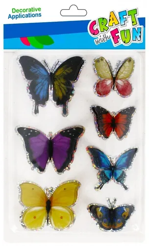 Naklejki 3D Motyl 7szt. CRAFT WITH FUN 521671 CRAFT WITH FUN 5904335883909