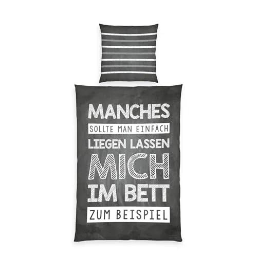 Herding Jugendbettwäsche Sprüche, 135x200 cm von Herding