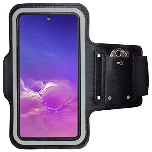 CoverKingz Sportarmband für Samsung Galaxy S10 Lite - Armtasche mit Schlüsselfach Oberarm Halterung - Sport Laufarmband Handy Armband Schwarz