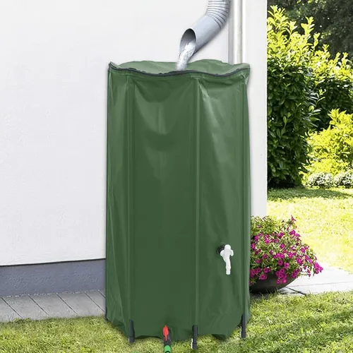 vidaXL Wassertank mit Wasserhahn Faltbar 380 L PVC - Bewässerung: Faltbarer Regenwassertank aus robustem PVC, ideal für die Gartenbewässerung und Outdoor-Aktivitäten. Mit Wasserhahn und Netzgewebe für sauberes Wasser.