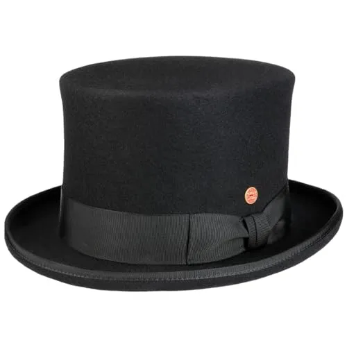 Mayser Mirlino Zylinder Wollhut - Pork Pie-Hut für Damen und Herren, handgefertigt aus hochwertiger Wolle mit eleganter Schleife und mittlerer Krempe – ideal für jede Jahreszeit.