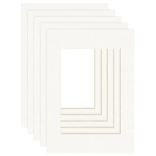 DEHA Design Passepartout 5er Set, Elfenbein - Hochwertige Passepartouts für Bilder im DIN A4 Format, säurefrei und alterungsbeständig, ideal für den professionellen Bilderrahmen.