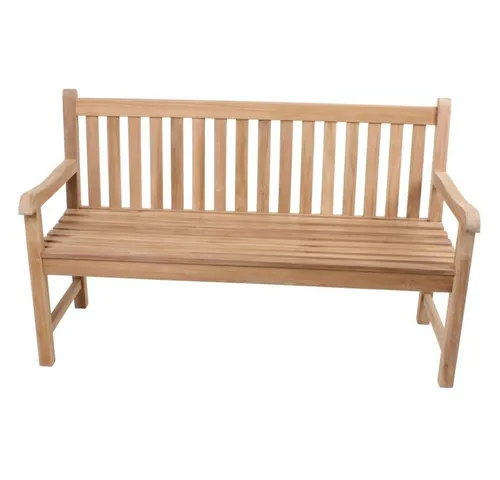 Lomadox Gartenbank HGA-120, Bank aus Teakholz, 3-Sitzer, ca. 150x92x63 cm