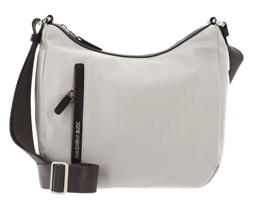Mandarina Duck Damen Hunter HOBO, Whitecap Gray - Damen-Schultertasche aus strapazierfähigem Nylon mit Reißverschluss, ideal für den täglichen Gebrauch und stilvolle Aufbewahrung.