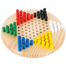 small foot Halma Gesellschaftsspiel 270892 - Sortier- & Stapelspielzeug, lehrreiches Steckspiel mit überspringbaren Figuren für spannende Spielerlebnisse, Höhe ca. 4 cm, Durchmesser ca. 22 cm