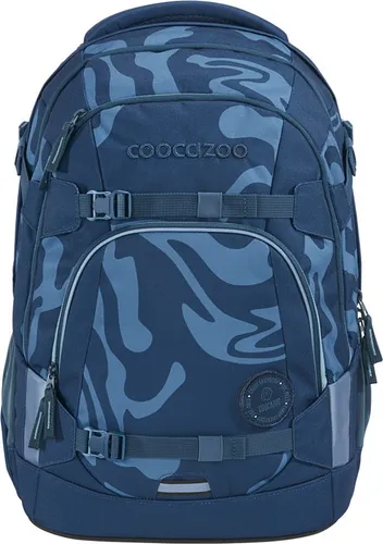coocazoo Schulrucksack Mate Breaking Waves - Ergonomischer, höhenverstellbarer Tornister in Blau mit 30L Volumen, Organizer und LED-Sichtbarkeit für sichere Schulwege