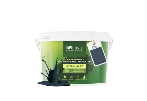 Veluxis® Wandfarbe Blooming Blueberry - 2,5 Liter, streifenfrei & tropfarm - Hochwertige matte Innenfarbe für stilvolle Räume. Einfach aufzutragen, deckend und geruchsarm – ideal für ein sauberes Malerlebnis. Für Flächen von bis zu 22 m² geeignet.
