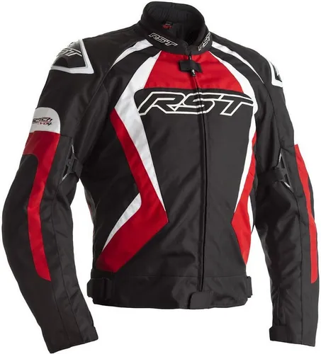 RST Tractech EVO 4 Motorrad Textiljacke - Schwarz-Rot, Größe S für Männer - Motorradjacke aus Maxtex mit wasserdichtem Sinaqua Innenfutter und herausnehmbarem, gestepptem Vollfutter für optimalen Komfort und Schutz bei jeder Fahrt.