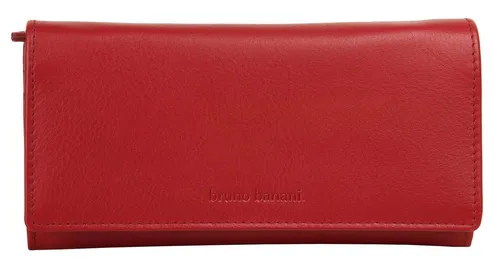 bruno banani große Geldbörse im Querformat Echt Leder Damen in rot von bruno banani