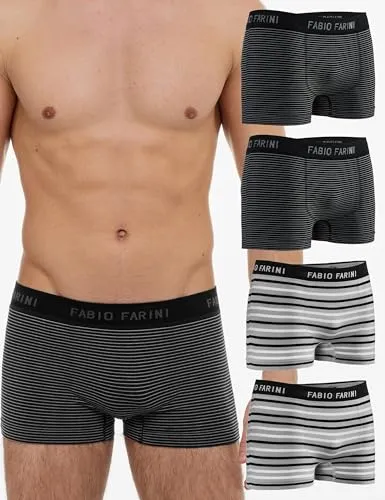 Fabio Farini - 4er-Pack Seamless Boxershorts Unterhosen Männer aus Microfaser, Nahtlose Retroshorts für Herren Multi-Set - Set 28 XL