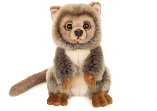 Teddy Hermann 92342 Mausmaki sitzend 21 cm - Kuscheliges Plüschtier in Beige, ideal für fantasievolles Spielen und Kuscheln