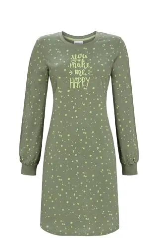 Ringella Nachthemd Sleepshirt mit Punktedessin in Grün, Größe L