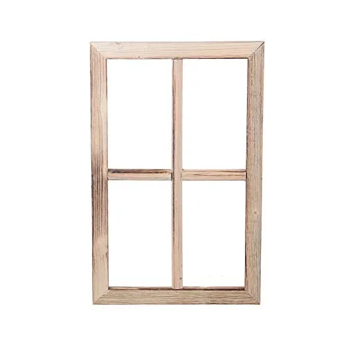 UNUS Deko Fenster aus Holz, Fensterrahmen im Vintage Design, Bilderrahmen rechteckig 50 x 32 x 2 cm