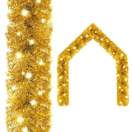 vidaXL Weihnachtsgirlande mit LED 10 m in gold von vidaXL