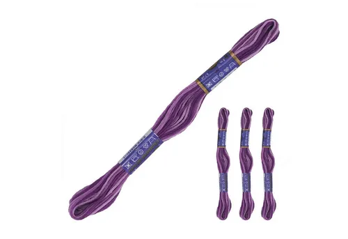 maDDma 3 Docken Stickgarn mit Farbverlauf Stickgarn, 8 m, 43272 Violetttöne