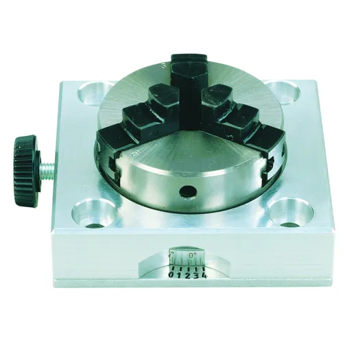 Proxxon Teilapparat für Microfräse MF 70 und KT 70 - Fräs-Zubehör für präzises Bearbeiten kreisförmiger Werkstücke, ideal für die Microfräse MF 70 und KT 70, inklusive Spannfutter und Holzkasten für sichere Aufbewahrung.